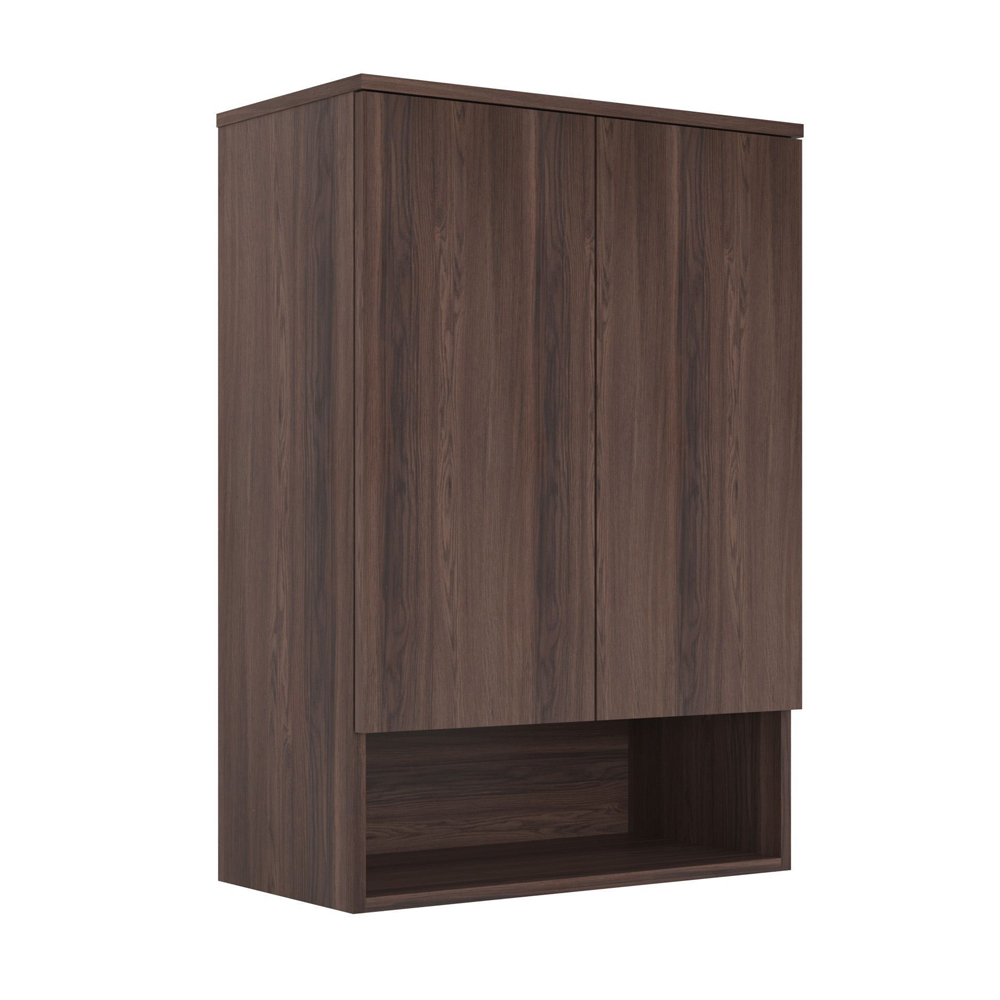 Bosco Wooden Wall Mounted Bathroom Cabinet in Dark Walnut