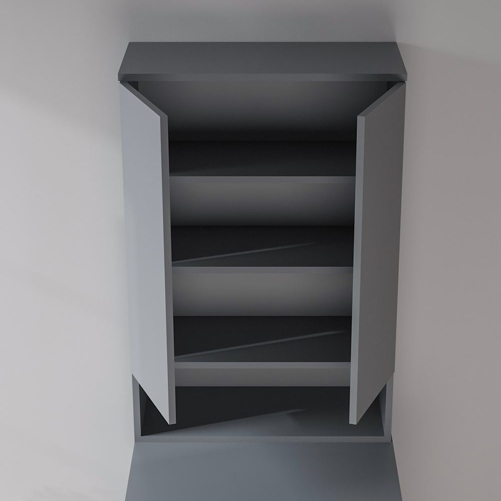 Bosco Wooden Wall Mounted Bathroom Cabinet in Matte Anthracite