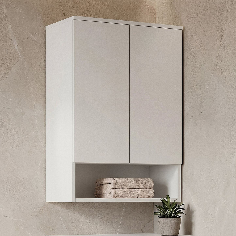 Bosco Wooden Wall Mounted Bathroom Cabinet in Matte White