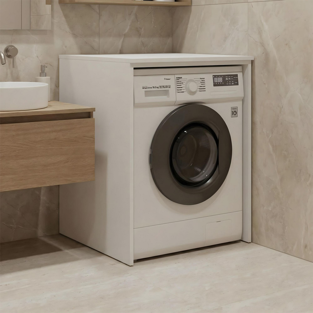 Bosco Wooden Washing Machine Cabinet in Matte White