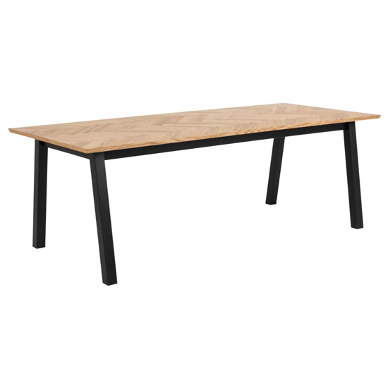 Bossier Rectangular 220cm Wooden Dining Table In Oak