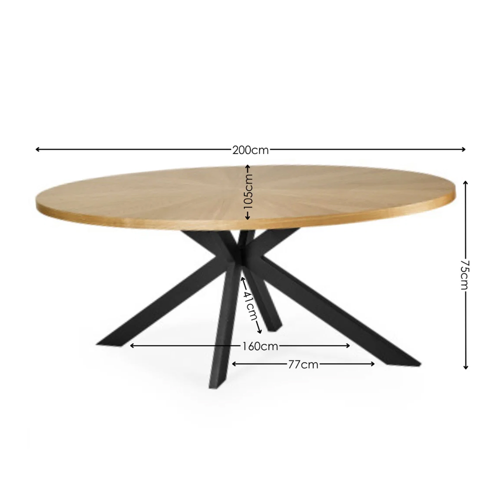 Bostel Oval Wooden Dining Table in Oak