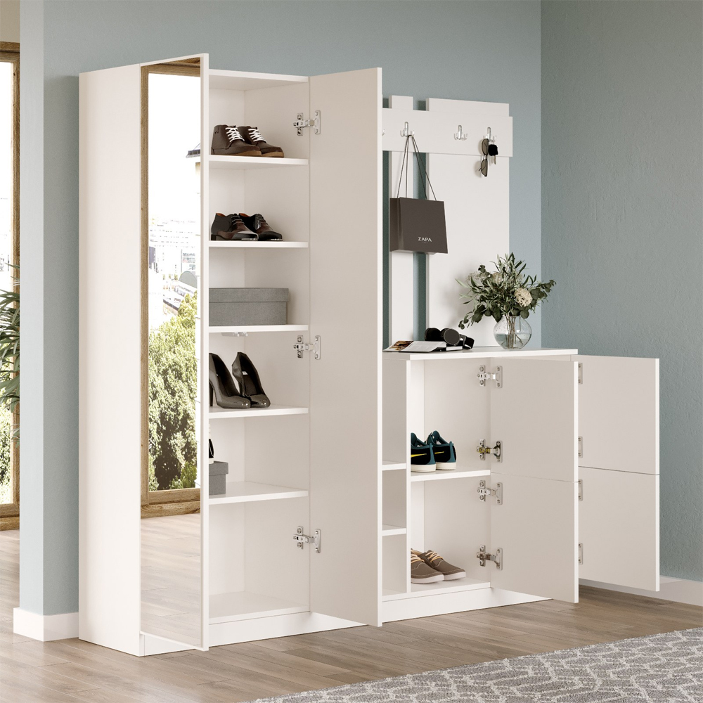 Bostin Wooden Hallway Furniture with Mirror in White
