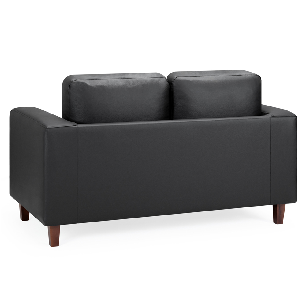 Boston Faux Leather 2 Seater Sofa In Black