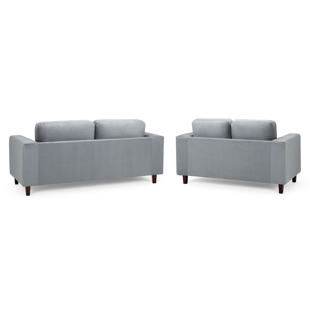 Boston Faux Leather 3+2 Seater Sofa Set In Grey