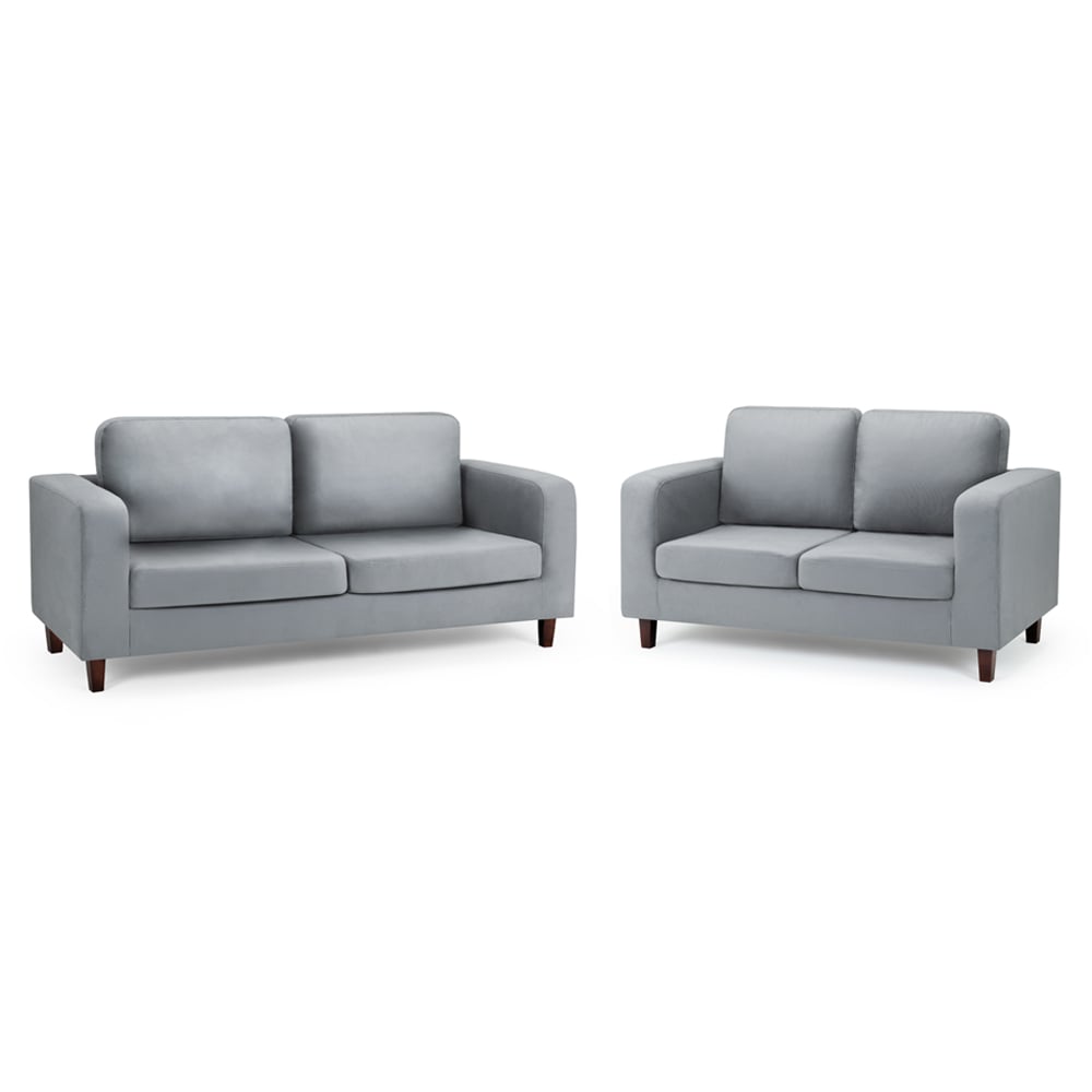 Boston Faux Leather 3+2 Seater Sofa Set In Grey