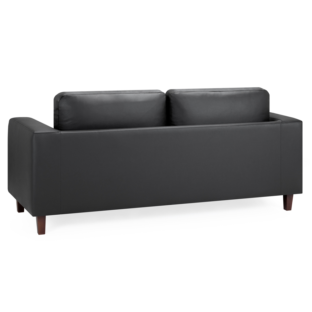 Boston Faux Leather 3 Seater Sofa In Black