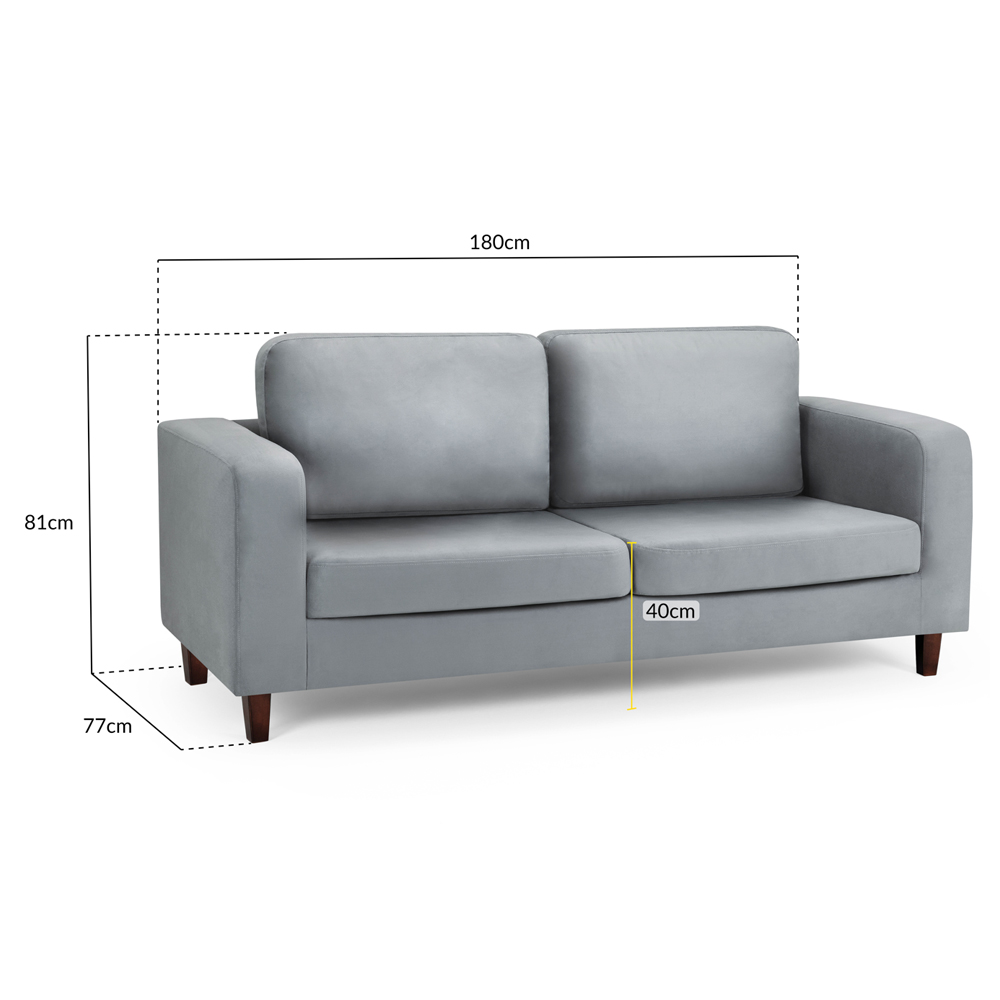 Boston Faux Leather 3 Seater Sofa In Grey