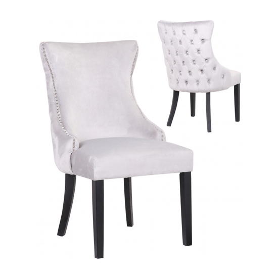 Read more about Boston grey velvet dining chairs in pair