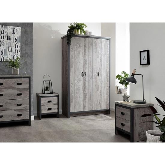 Read more about Balcombe wooden 4pc bedroom furniture set in grey
