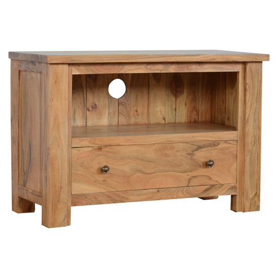 Boston Wooden TV Stand In Caramel With 1 Drawer FiF