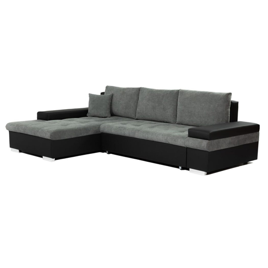Bostrom Fabric Left Hand Corner Sofa Bed In Black And Grey_2