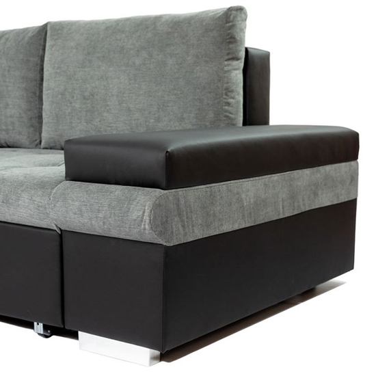 Bostrom Fabric Left Hand Corner Sofa Bed In Black And Grey_3
