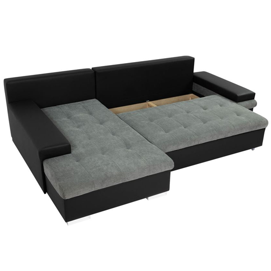 Bostrom Fabric Left Hand Corner Sofa Bed In Black And Grey_7