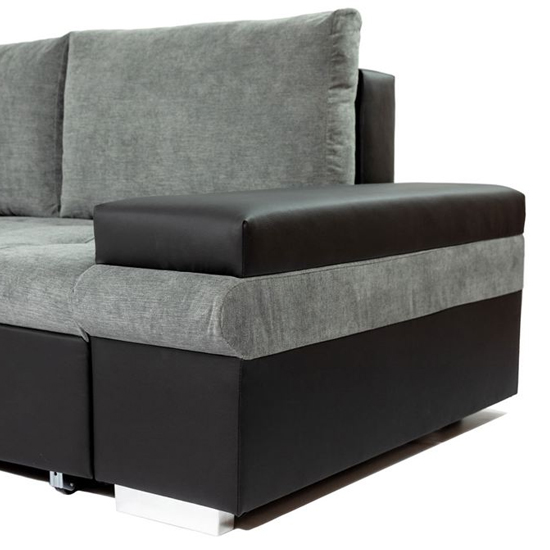 Bostrom Fabric Right Hand Corner Sofa Bed In Black And Grey | Furniture ...