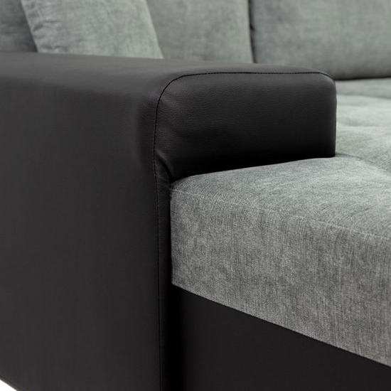 Bostrom Fabric Right Hand Corner Sofa Bed In Black And Grey_4