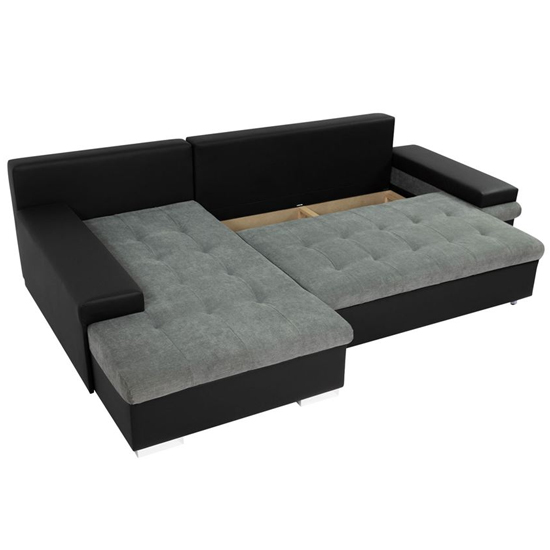 Bostrom Fabric Right Hand Corner Sofa Bed In Black And Grey | Furniture ...