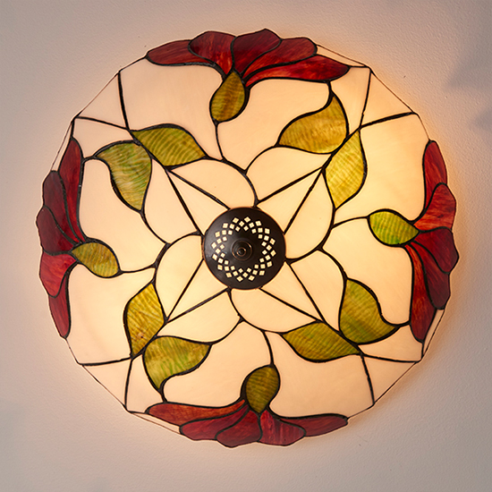 Botanica 2 Lights Large Flush Ceiling Light In Dark Bronze