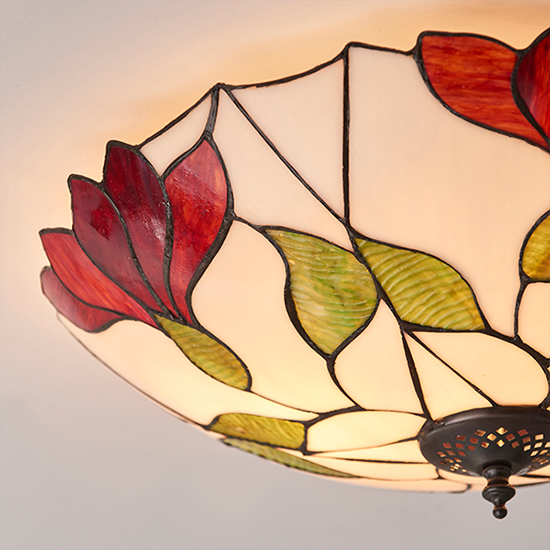 Botanica 2 Lights Large Flush Ceiling Light In Dark Bronze