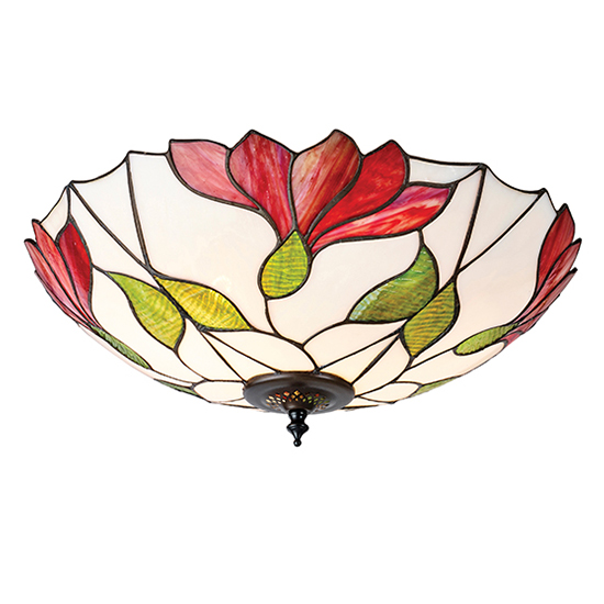 Botanica 2 Lights Large Flush Ceiling Light In Dark Bronze