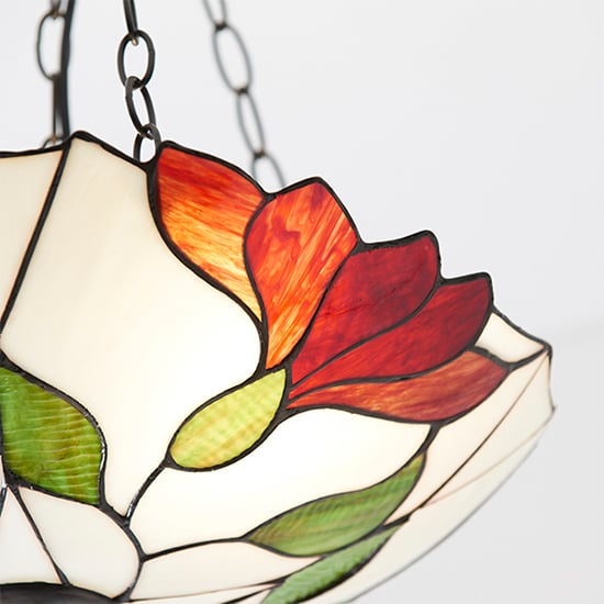 Botanica 3 Lights Glass Inverted Pendant Light In Dark Bronze