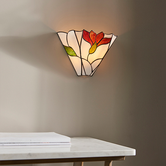 Botanica Tiffany Glass Wall Light In Dark Bronze