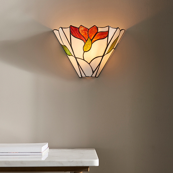 Botanica Tiffany Glass Wall Light In Dark Bronze