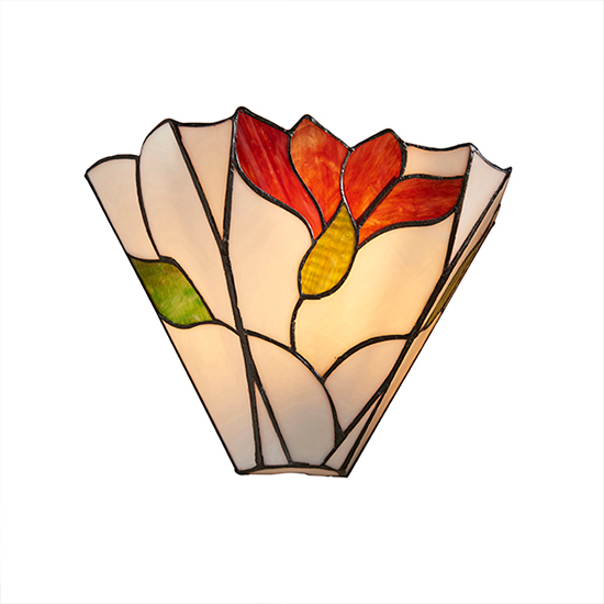 Botanica Tiffany Glass Wall Light In Dark Bronze