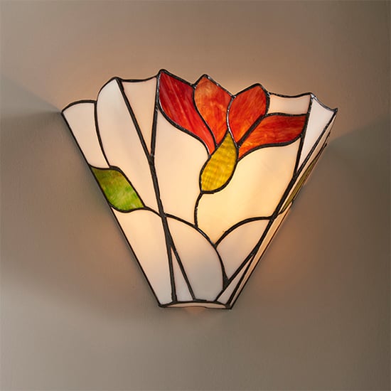 Read more about Botanica tiffany glass wall light in dark bronze