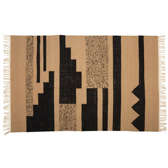 Photo of Botin large fabric upholstred trenza rug in multi-colour
