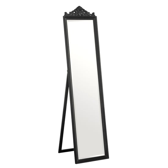 Product photograph of Boufoya Rectangular Floor Standing Cheval Mirror In Matt Black from Furniture in Fashion