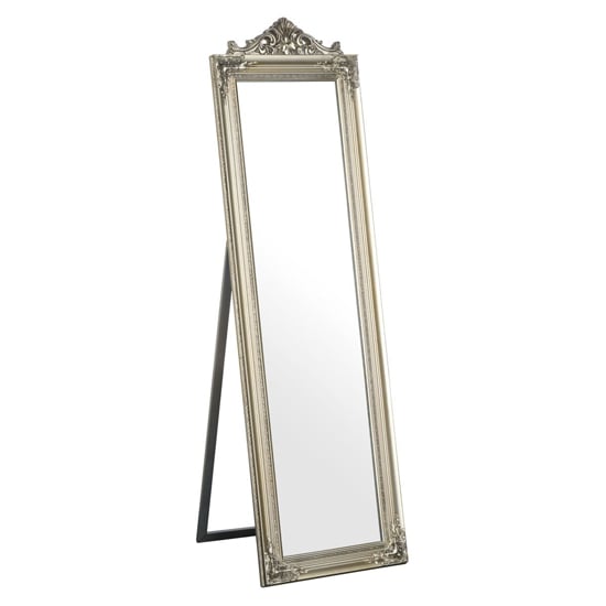 Product photograph of Boufoya Rectangular Floor Standing Cheval Mirror In Silver from Furniture in Fashion