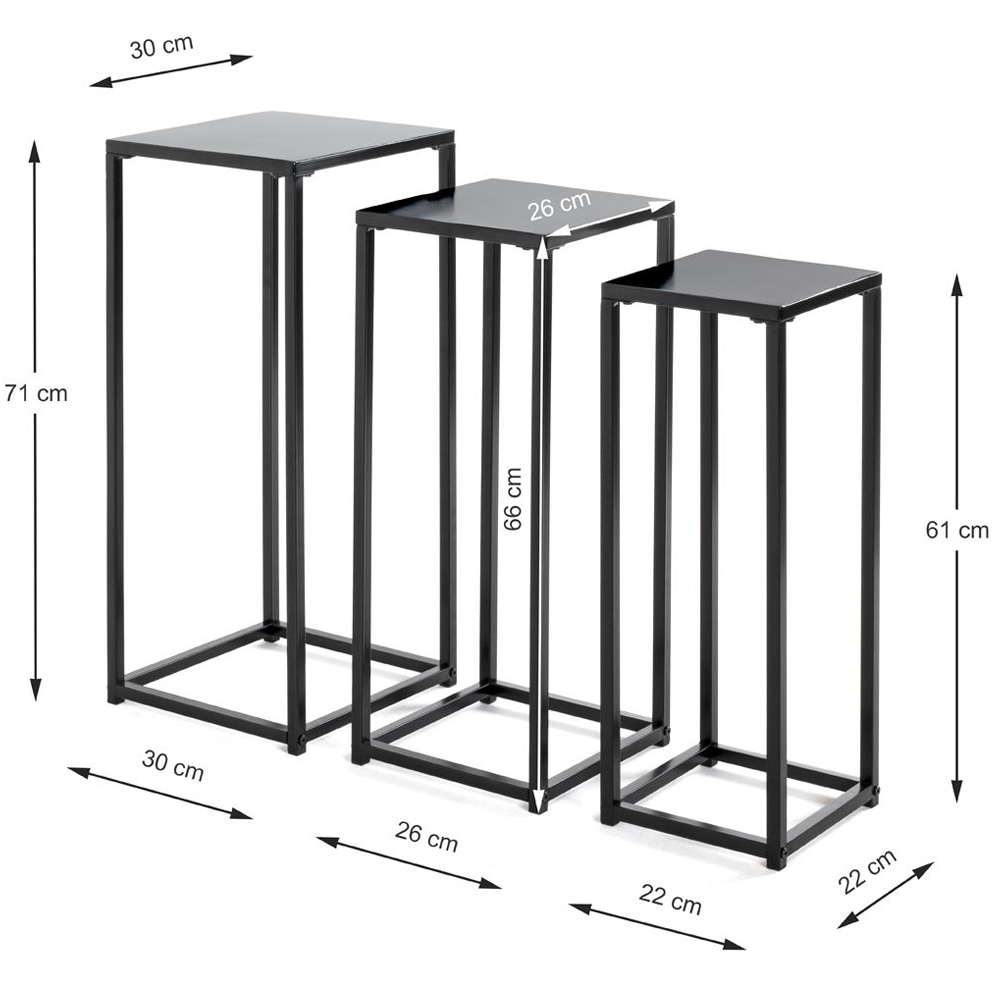 Boulder Metal Set Of 3 Planter In Black
