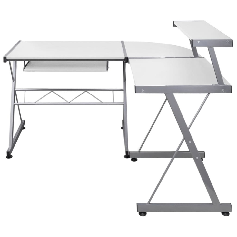 Boulder Wooden Corner Computer Desk In White
