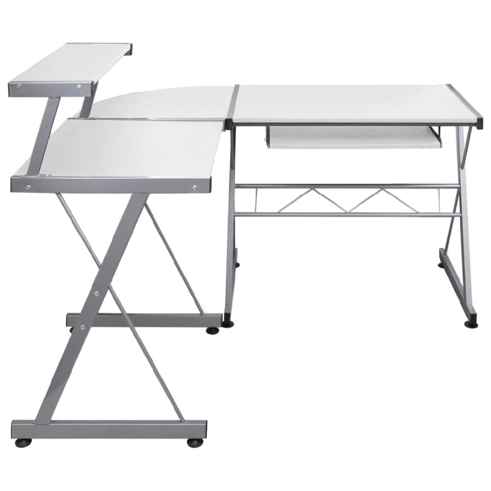 Boulder Wooden Corner Computer Desk In White