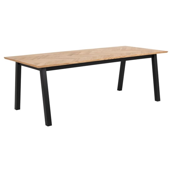 Product photograph of Boulder Wooden Dining Table Large In Oak And Black from Furniture in Fashion