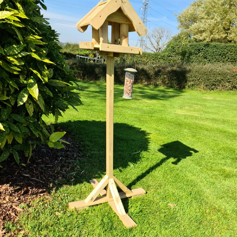 Product photograph of Boulder Wooden Garden Bird Table With Canopy In Natural from Furniture in Fashion