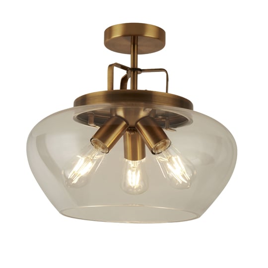 Product photograph of Boule 3 Lights Semi Flush Ceiling Light In Bronze from Furniture in Fashion