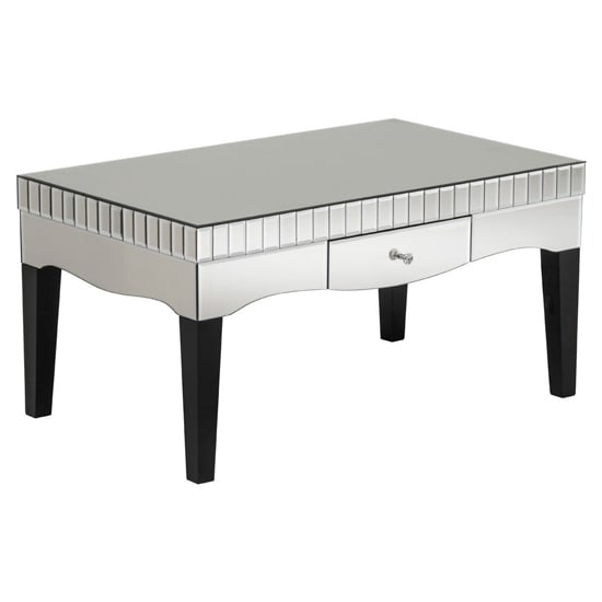 Photo of Boulejo mirrored glass coffee table in silver and black