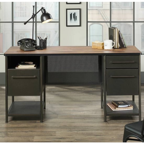 Photo of Boulevard wooden computer desk in vintage oak