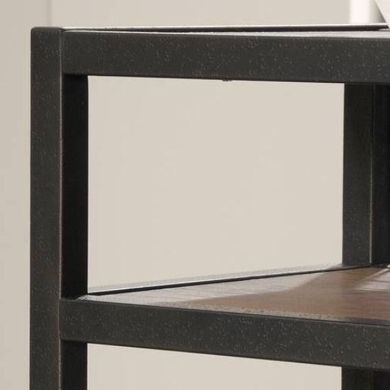 Beckley Wooden L Shaped Laptop Desk In Black And Vintage Oak