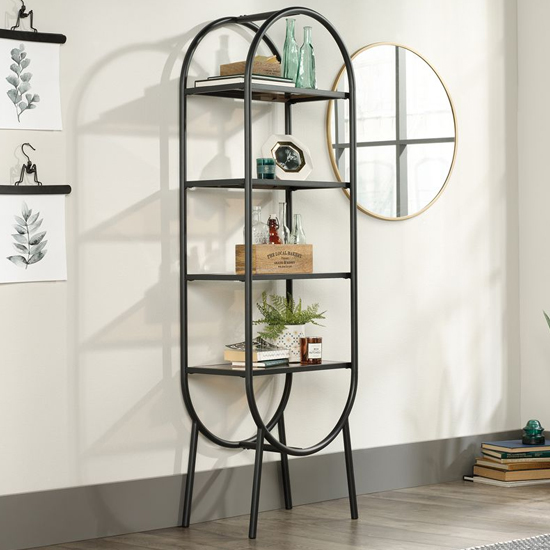 Read more about Boulevard oval glass shelves display stand in silkscreen