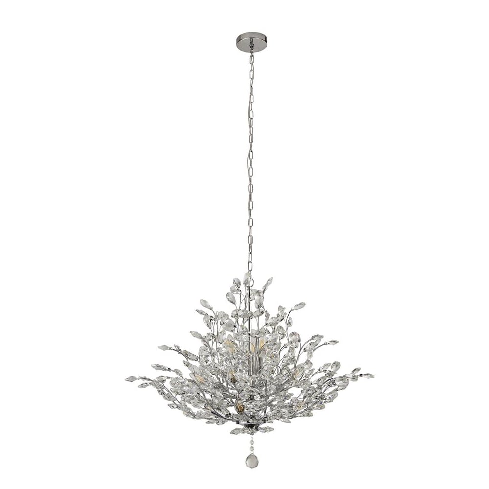 Read more about Bouquet 11 light crystal glass pendant light in chrome