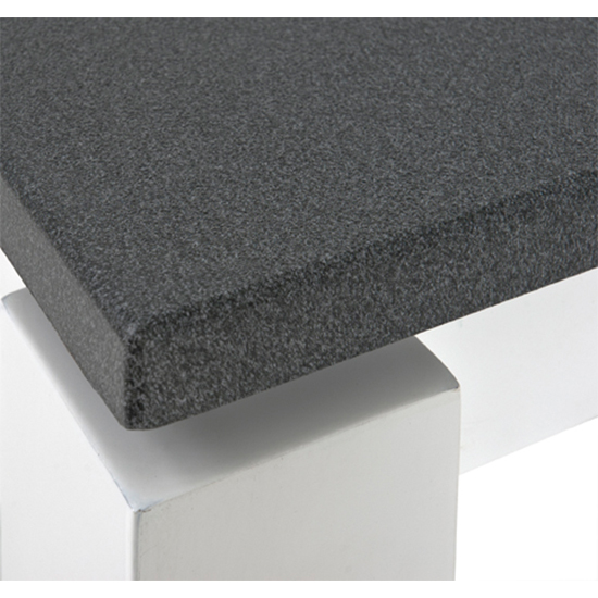 Bouse Wooden Side Table On Castors In White And Granite Effect