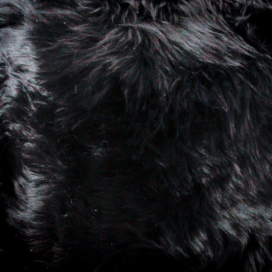 Bovril Sheepskin Stool In Black With Metal Legs_2