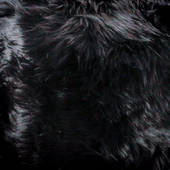 Bovril Sheepskin Stool In Black With White Wooden Legs_2