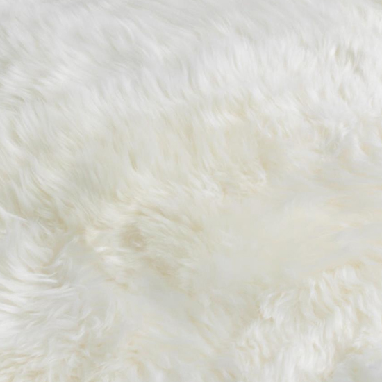 Bovril Sheepskin Stool With Black Metal Legs In Natural White