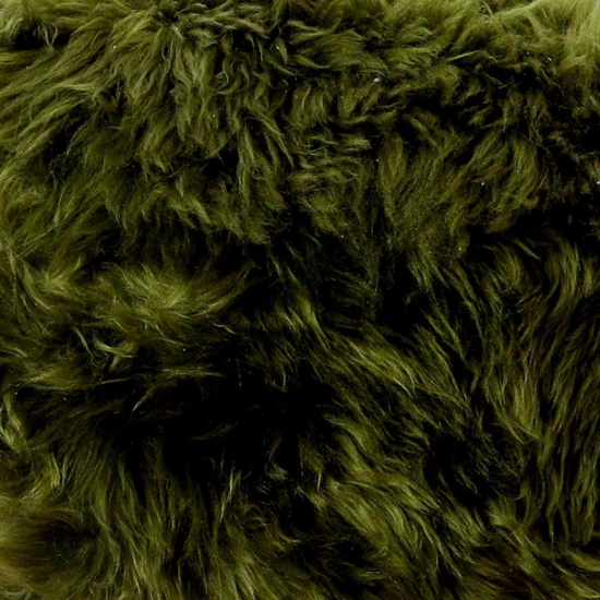 Bovril Sheepskin Stool With Oak Wooden Legs In Olive Green_2