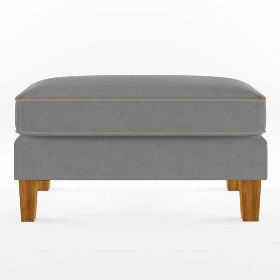 Bangor Fabric Ottoman With Light Walnut Legs In Grey