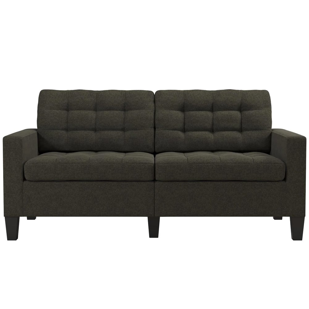 Bowies Fabric 2 Seater Sofa With Black Legs In Grey